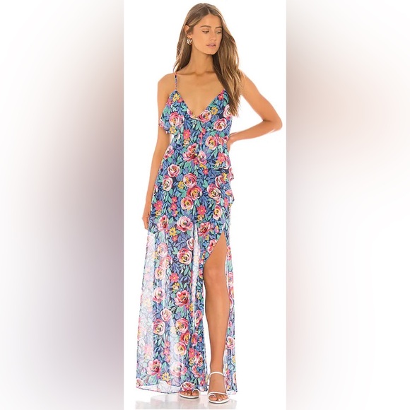 darsy maxi dress blue multi TAHITI MAXI DRESS BLUE / XL main image 1